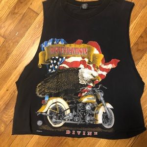 Vintage Harley Davidson cut off crop tank
